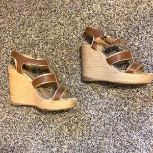 Brown strapy Wedges
